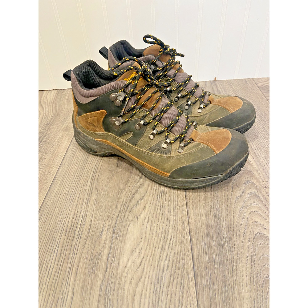Dunham Cloud Hiking Boots Men's 8 Brown Leather Waterproof Trail Cap Toe